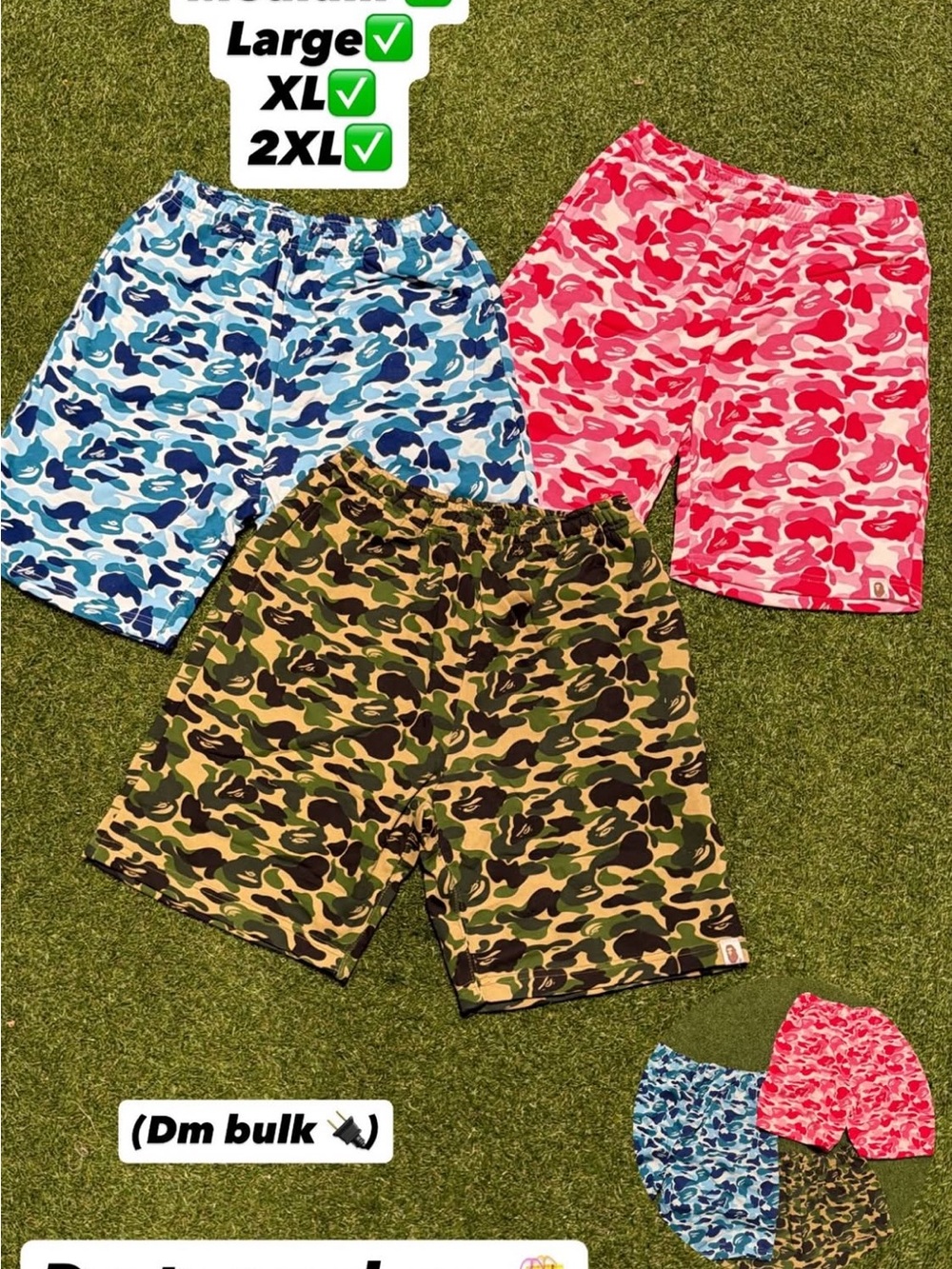 Camouflage Print Men’s Shorts - Blue, Pink, Green